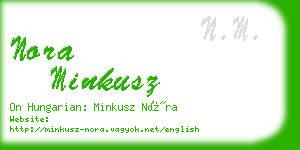 nora minkusz business card